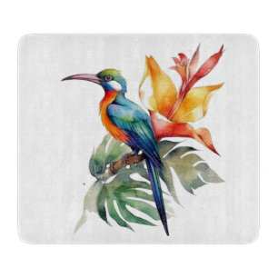 Planche À Découper Oiseau de Paradis, oiseau de fantaisie coloré 'n f