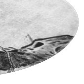 Planche À Découper OISEAU DE PRINTEMPS ET FLEURS ARBRE gris noir blan (Coin)