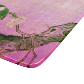 Planche À Découper OISEAU DE PRINTEMPS ET FLEURS D'ARBRE rose Fuchsia (Coin)