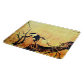 Planche À Découper OISEAU DE PRINTEMPS ET FLEURS JAUNE Brown (Coin)