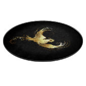 Planche À Découper Oiseau doré sur fond noir (Coin)