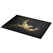 Planche À Découper Oiseau doré sur fond noir (Coin)