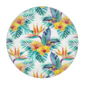 Planche À Découper Oiseau du paradis et du motif d'orchidée (Devant)