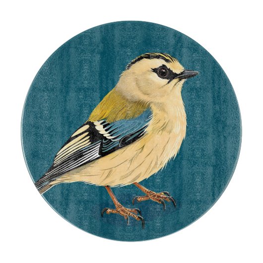 Planche À Découper Oiseau encadré par des fleurs vibrantes (Devant)