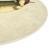 Planche À Découper Oiseau jaune et vert été perché sur une petite (Coin)