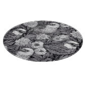 Planche À Découper Oiseau noir et blanc en fleurs (Coin)