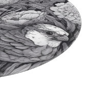 Planche À Découper Oiseau noir et blanc en fleurs (Coin)