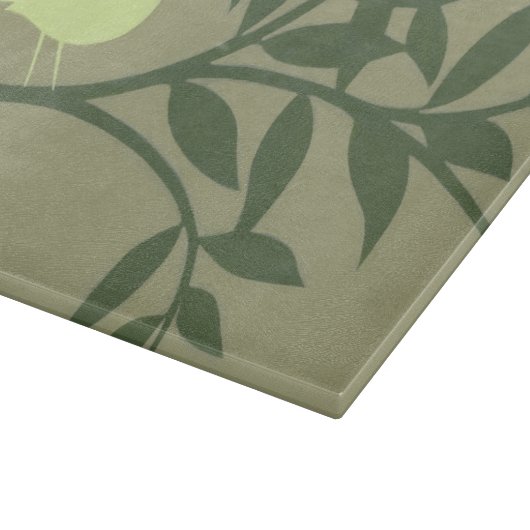 Planche À Découper Oiseau vert perché sur une branche verte (Coin)