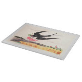 Planche À Découper Oiseau Volant Avec Fleurs (Coin)