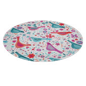 Planche À Découper Oiseaux d'aquarelle dans un jardin de fleurs peint (Coin)