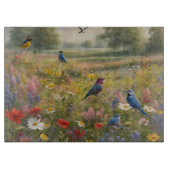 Planche À Découper Oiseaux et Fleurs sauvages dans le pays (Devant)
