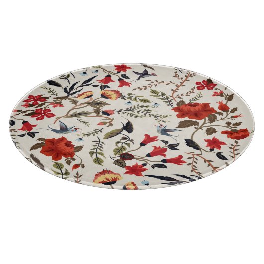 Planche À Découper Oiseaux & Fleurs : Conception Florale transparente (Coin)