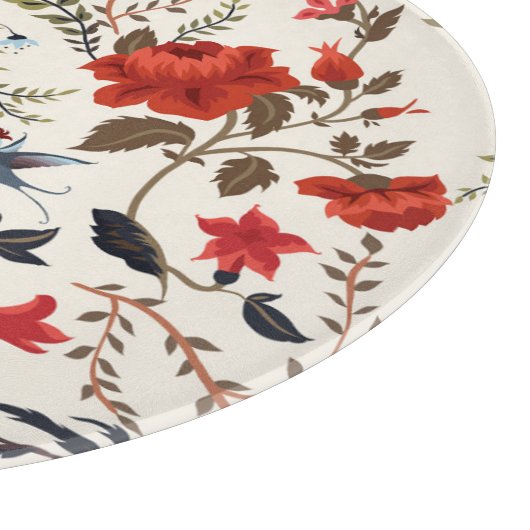 Planche À Découper Oiseaux & Fleurs : Conception Florale transparente (Coin)