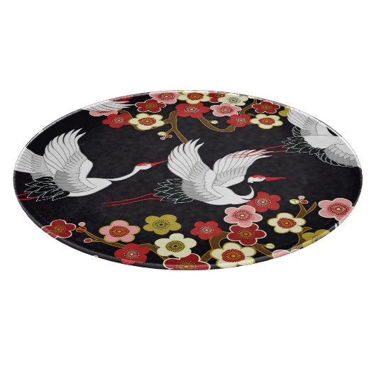 Planche À Découper Oiseaux volants : Heron de grue japonais. (Coin)