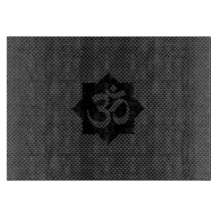 Planche À Découper OM Symbole Lotus Spiritualité dans le style fibre