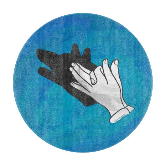 Planche À Découper Ombre de loup sur bleu (Devant)