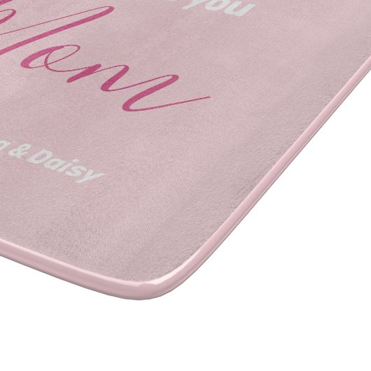 Planche À Découper On t'aime maman | Noms personnalisés des enfants (Coin)