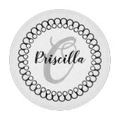 Planche À Découper Onyx Décoratif Cercle Monogramme Coupe (Devant)