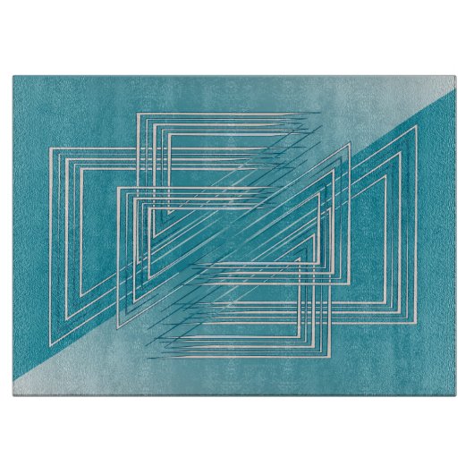 Planche À Découper Opal Turquoise blanc (Devant)