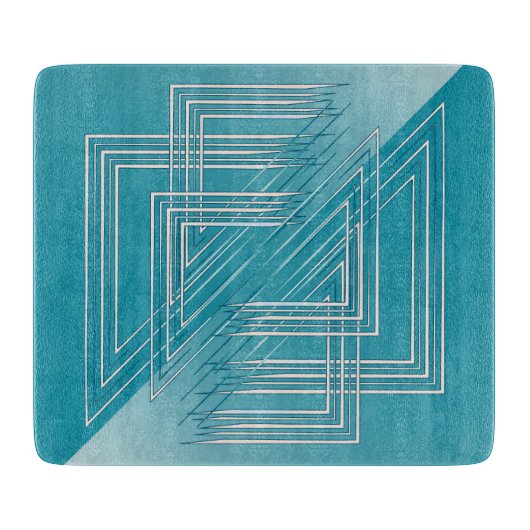 Planche À Découper Opal Turquoise blanc (Devant)