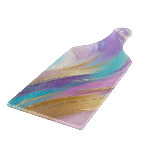 Planche À Découper Or Abstrait rose Lilac Turquoise (Coin)