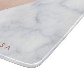Planche À Découper or rose de marbre blanc géométrique élégant de (Coin)