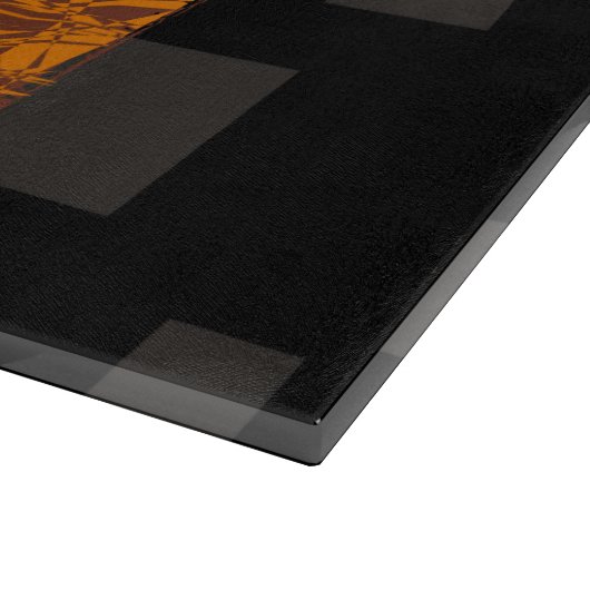 Planche À Découper Orange alerte float abstrait Halloween boîte noire (Coin)