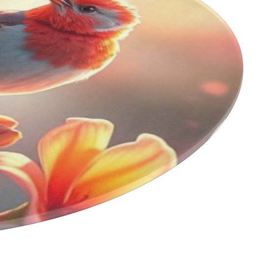 Planche À Découper Orange Bird Floral Cutting Board (Coin)