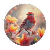 Planche À Découper Orange Bird Floral Cutting Board (Devant)