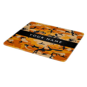 Planche À Découper Orange Camouflage Votre nom Personnalisez