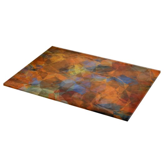 Planche À Découper Orange rouillé Conception abstraite moderne (Coin)