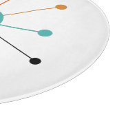 Planche À Découper Orange Turquoise L'Âge Atomique Commencé Mi-Siècle (Coin)