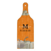 Planche À Découper Orange White Citrouilles My Cuisine Show Monogramm (Devant)