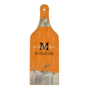 Planche À Découper Orange White Citrouilles My Cuisine Show Monogramm