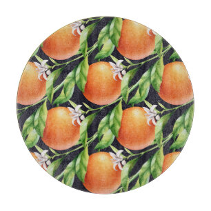 Planche À Découper Oranges aquarelles : Motif sans arôme