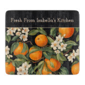 Planche À Découper Oranges espagnoles pures, agrumes, fruits et fleur (Devant)