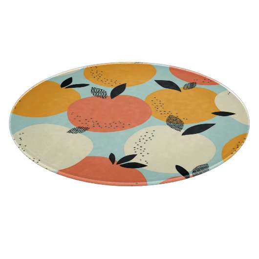 Planche À Découper Oranges Motif : Conception Vibrante sans fil. (Coin)