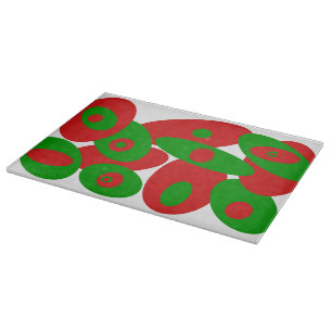 Planche À Découper Orbes rouge, verte et blanche