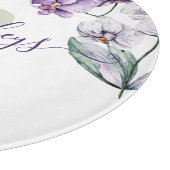 Planche à découper orchidée aquarelle monogrammée (Coin)