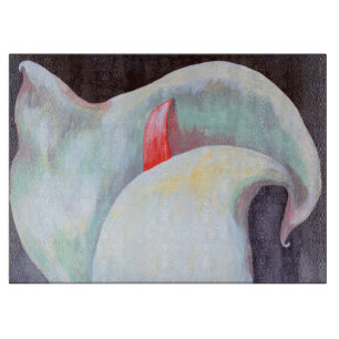 Planche À Découper Orchidée blanche d'ivoire avec teintes citron Lila