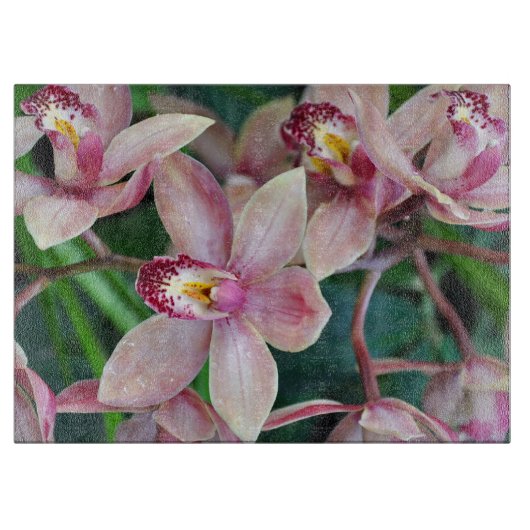 Planche À Découper Orchidées de papillons roses (Devant)
