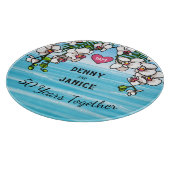 Planche À Découper Orchidées de plage tropicale du 50e anniversaire (Coin)