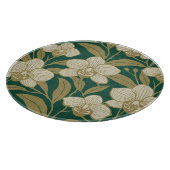 Planche À Découper Orchidées sur motif vert émeraude (Coin)