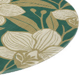Planche À Découper Orchidées sur motif vert émeraude (Coin)