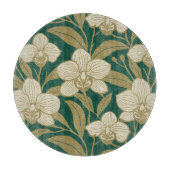 Planche À Découper Orchidées sur motif vert émeraude (Devant)