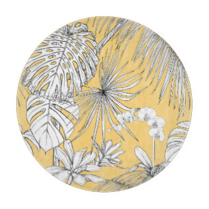 Planche À Découper Orchidées tropicales : Engraving Vintage Motif