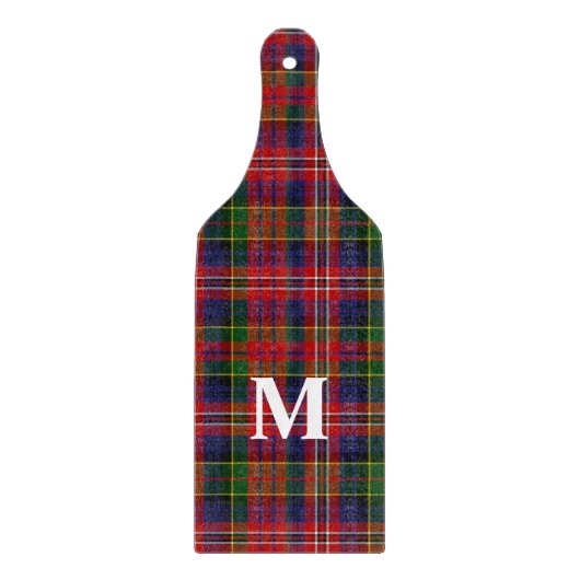 Planche À Découper Oreiller monogramme à carreaux MacPherson Tartan (Devant)