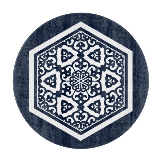 Planche À Découper Oriental Bleu Blanc Ottoman Tracery Art (Devant)