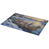Planche À Découper Oriental Blue Cat Christmas Boat Holiday (Coin)