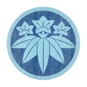 Planche À Découper Oriental Kamakura Minamoto Mon clan japonais bleu